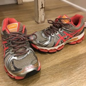 Asics pink running shoes size 7 1/2